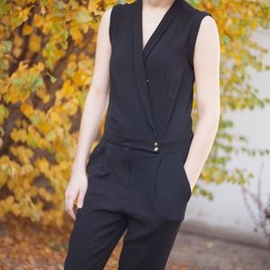 Anthroplogie Elevenses Chanteuse Jumpsuit Black  4